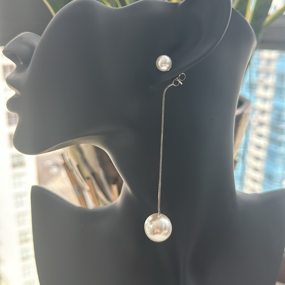 925 Sterling Silver Earrings Pearl - Picture 3 of 3